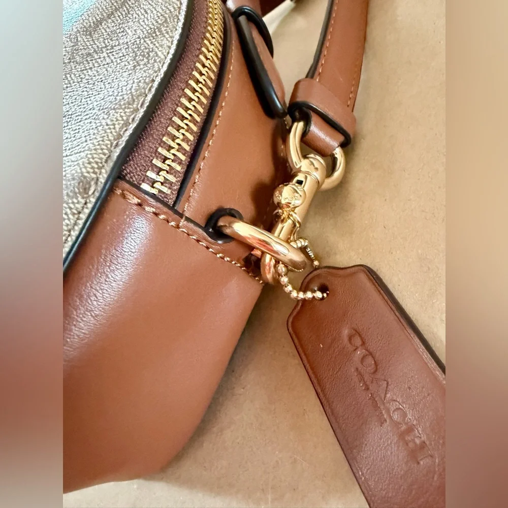 Coach Serena Satchel In Signature Canvas With Stripe. - Picture 9 of 16